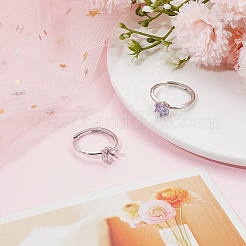 1Pc 925 Sterling Silver Adjustable Ring Findings&nbsp;STER-BBC0006-01