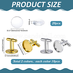 20Pcs Brass Cufflinks Cabochon Settings&nbsp;KK-PH0014-31