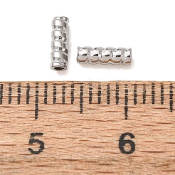 304ステンレススチールビーズ  ねじれたチューブ  ステンレス鋼色  6x2mm  穴：1mm&nbsp;SA-CBA9EEF-01B-P