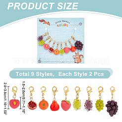 Resin Imitation Fruit Theme Stitch Markers&nbsp;HJEW-AB00185