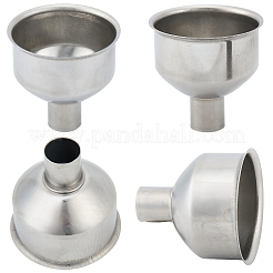 304ステンレススチール漏斗4個  ラボ用品  ステンレス鋼色  48x48mm  内径：14mm&nbsp;AJEW-GF0012-25