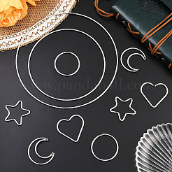 12Pcs 6 Styles Iron Ring for DIY Woven Net/Web with Feather&nbsp;IFIN-SP0001-50