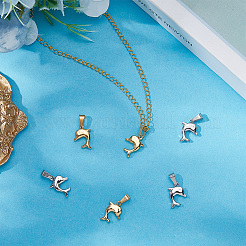 6Pcs 2 Colors 304 Stainless Steel Pendants&nbsp;STAS-BBC0007-25
