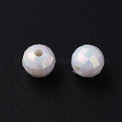不透明なアクリルビーズ  ABカラー  多面カットラウンド  ミックスカラー  6x5.5mm  穴：1.5mm  約4800個/500g&nbsp;MACR-S371-135-I