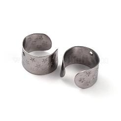 変色しにくい304ステンレススチール製イヤーカフ金具  星の模様  ステンレス鋼色  11x7mm  穴：1mm&nbsp;STAS-H151-08P