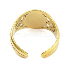 Real 18K Gold Plated 304 Stainless Steel Open Cuff Rings for Women&nbsp;LS-RJEW-B061-01G-03
