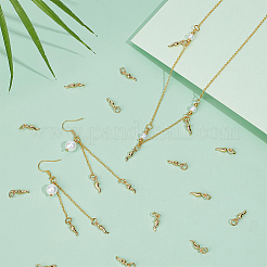真鍮製チャーム20個  丸カン付き  チリチャーム  18KGP本金メッキ  12x3.5x3mm  穴：3mm&nbsp;KK-PH0014-24