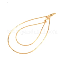 304ステンレススチールオープンバックベゼルペンダント  ティアドロップチャーム  ゴールドカラー  63.5x35x5mm  穴：2mm&nbsp;STAS-D264-09G