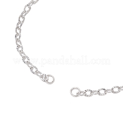 304ステンレススチールテクスチャアズキチェーンブレスレットの作り方  ステンレス鋼色  6-3/4インチ（17cm）&nbsp;AJEW-JB01342-02
