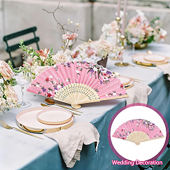 30Pcs 15 Colors Cloth Fan with Flower Pattern Display Decorations&nbsp;AJEW-WA0001-07