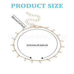 Brass Charm Anklets for Women&nbsp;AJEW-LP0007-14G