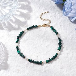 Natural Mixed Gemstone Chip & Glass Beaded Anklets&nbsp;AJEW-AN00682