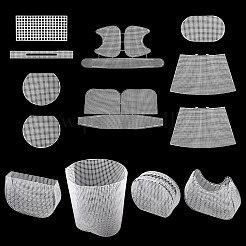 4スタイルのプラスチックメッシュキャンバスシート  バケツバッグの作り方テンプレート  毛糸作りに  ニットとかぎ針編みのプロジェクト  ホワイト  55~520x110~295x1.5~2mm&nbsp;DIY-TA0015-42