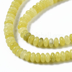 天然石レモンジェイド翡翠ビーズ連売り  ロンデル  4~5x2mm  穴：0.8mm  約170~175個/連  14.96~15.35インチ（38~39cm）&nbsp;G-S366-115