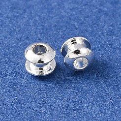 真鍮ビーズ  コラム  ラックめっき  長持ちメッキ  カドミウムフリー＆鉛フリー  925銀メッキ  3.5x3mm  穴：1.2mm&nbsp;KK-C157-40S