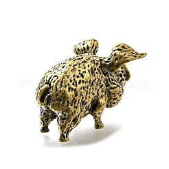 リビングルームのテーブルの装飾用の真鍮製の豚の置物像  アンティークブロンズ  25.5x40.5x27.5mm&nbsp;DJEW-Q008-05AB