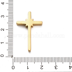 304ステンレスペンダント  クロス  イオンプレーティング（ip）  ゴールドカラー  29x18.5x4mm  穴：3mm&nbsp;STAS-B111-01G