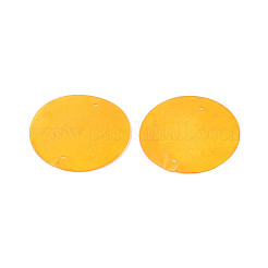 スプレー塗装された天然カピス貝のコネクタチャーム  ディスクリンク  ゴールド  49x1mm  穴：1.5mm&nbsp;SSHEL-N039-03-01B