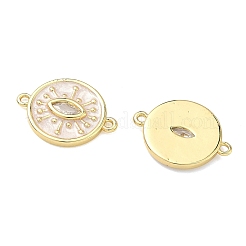 Brass Pave Clear Cubic Zirconia Evil Eye Links Connector Charms&nbsp;KK-B170-14G