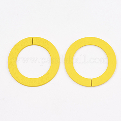 木製フレームコネクター  染め  リング  きいろ  45x2mm  内径：30mm&nbsp;WOOD-T010-03C