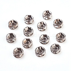 Brass Rhinestone Spacer Beads&nbsp;RB-A014-Z6mm-01B