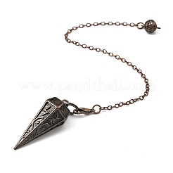 Rack Plating Brass Cone Dowsing Pendulum Pendants&nbsp;AJEW-G064-01