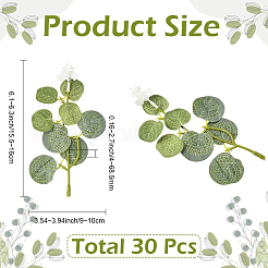 30Pcs Plastic & Polyester Artificial Eucalyptus Leaf&nbsp;AJEW-SC0031-61B