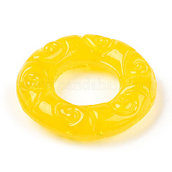 手作りのランプワークの連結リング  テクスチャード ラウンド リング  ゴールド  25x5.5mm  内径：11.5mm&nbsp;LAMP-T021-12G