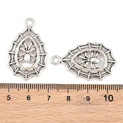 合金のチベット風チャーム  クモとクモの巣のチャーム  アンティークシルバー  34x21x4mm  穴：3mm&nbsp;AL-CBA27B9-02AS