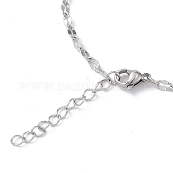 Non-Tarnish 304 Stainless Steel Dapped Link Chain Bracelets for Men Women&nbsp;STAS-B039-06P