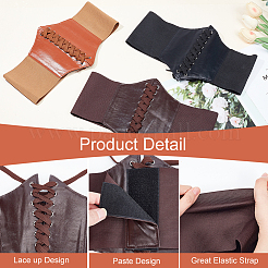 3Pcs 3 Style Imitation PU Leather Wide Elastic Corset Belt&nbsp;DIY-BC0012-32