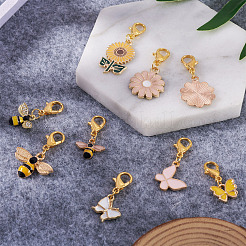 9Pcs 9 Style Alloy Enamel Pendant Decoration&nbsp;HJEW-CD0001-01