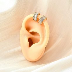 Brass Micro Pave Clear Cubic Zirconia Cuff Earrings&nbsp;EJEW-F370-37G