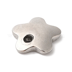 304ステンレスペンダント  ステンレス鋼色  花  17x17.5x3.5mm  穴：3mm&nbsp;STAS-D049-02B