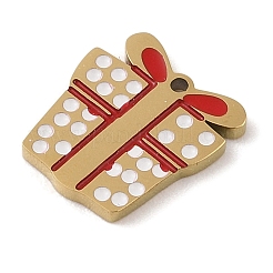 Christmas Theme Ion Plating(IP) 304 Stainless Steel Enamel Charms&nbsp;STAS-Z083-08G-05
