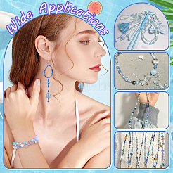 ガラスビーズ  混合スタイル  混合図形  ブルー  1.5~18x1.5~15x1~8.5mm  穴：0.8~1.6mm&nbsp;GLAA-NB0001-85