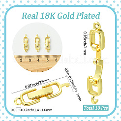 10Pcs Rack Plating Brass Fold Over Clasps&nbsp;KK-SC0006-67G