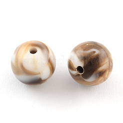 不透明なアクリルビーズ  ラウンド  キャメル  8mm  穴：1.5mm  約1800個/500g&nbsp;SACR-R853-8mm-207