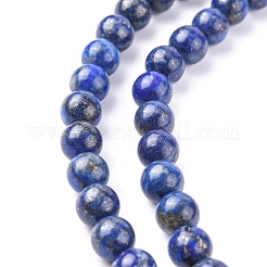 天然石ラピスラズリビーズ連売り  ラウンド  藤紫色  8mm  穴：1mm  約46個/連  15インチ&nbsp;G-G099-8mm-7