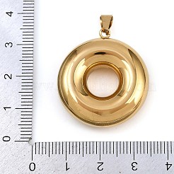 304ステンレスペンダント  201ステンレススチール製アイスピックピンチベイル付き  イオンプレーティング（ip）  18KGP本金メッキ  ドーナツ  31x27.5x9mm  穴：6x2.5mm&nbsp;STAS-P407-04D-G