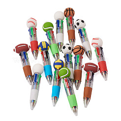 14本 7スタイル プラスチック スポーツ 4-in-1 ボールペン  スポーツ  87.5~90x21~32x18.5~21.5mm  2個/スタイル&nbsp;AJEW-TA0005-82