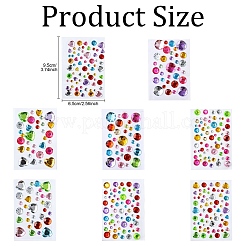 8 Sheets 4 Styles Acrylic Rhinestone Self-Adhesive Stickers&nbsp;AJEW-YW0001-32