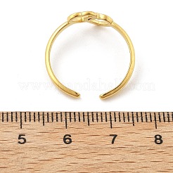 Heart 304 Stainless Steel Open Cuff Rings&nbsp;X-RJEW-R014-03G-01