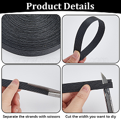 10mの平らな紙紐  紙ひも  DIYクラフト用  ブラック  15x1mm  約10.94ヤード（10m）/ロール&nbsp;OCOR-WH20001-92B