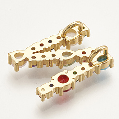 Brass Micro Pave Cubic Zirconia Pendants&nbsp;LS-ZIRC-S061-64N