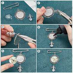 DIY Blank Dome & Angel Alloy Wedding Bouquet Charm Making Kit&nbsp;DIY-SC0025-10