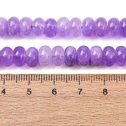 天然石ホワイトジェイドビーズ連売り  染め  滑らかなロンデル  紫色のメディア  8x5mm  穴：1mm  約73~76個/連  14.57~15.16''（37~38.5センチメートル）&nbsp;G-E507-01-11