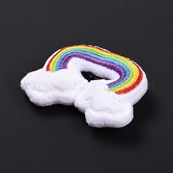 Rainbow with Cloud Cotton & Non-Woven Fabric Brooch&nbsp;JEWB-A003-01