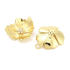 Brass Micro Pave Cubic Zirconia Pendants&nbsp;KK-H527-34G