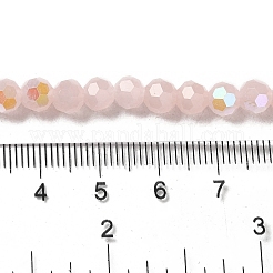 ジェイド風ガラスビーズ連売り  ファセット（32ファセット）  ラウンド  ダークサーモン  6x5.5mm  穴：0.9mm  約94~97個/連  21.06~21.18''（53.5~53.8センチメートル）&nbsp;EGLA-A035-J6mm-L08